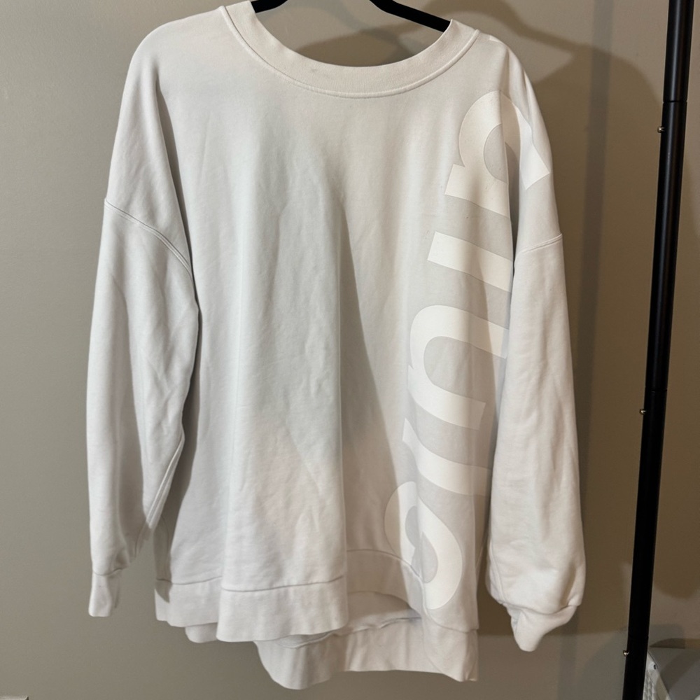 Lululemon White Logo Crewneck size 18